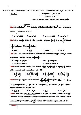 Ky kiêm tra khao sat lơp 12 trung hoc phô thông môn Toan